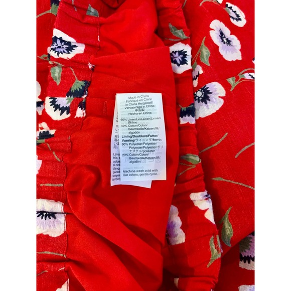 J Crew Red Bow Floral Pencil Skirt XS - Picture 6 of 8